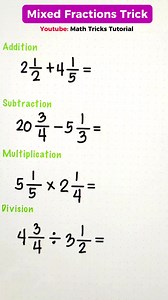 Mixed Fractions Tricks - Super Easy! 😎 #MathTricksTutorial | Math Tricks Tutorial