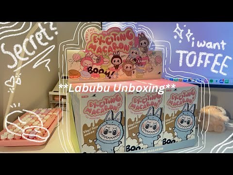 🧸Labubu Excited Macaron Set Unboxing - full set, asmr, secret??