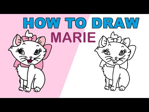 How to Draw Marie the Cat 🎀 | The Aristocats Step-by-Step Drawing Tutorial