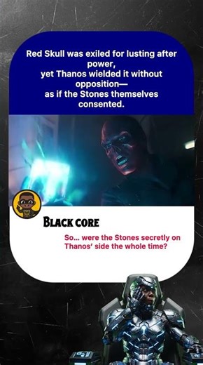 Red Skull was exiled for lusting afterpower, yet Thanos wielded it without opposition-