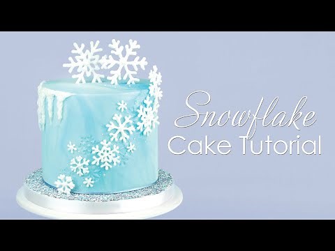 Snowflake Cake Decorating Tutorial with Icicle Drip