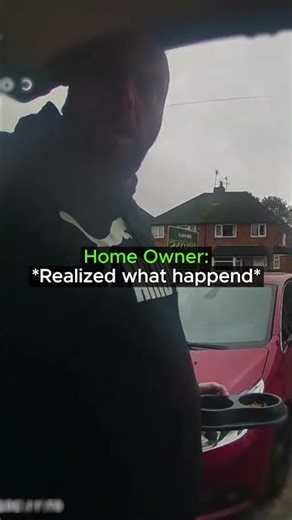 Dog Lockes Homeowner Outside the House.