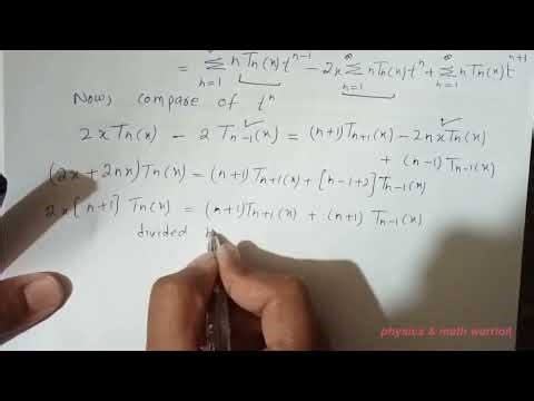 recurrences relation of CHEBYSHEV POLYNOMIALS / methematical method