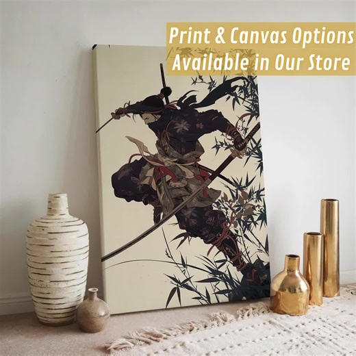 Traditional Ronin Warrior Art, Japanese Ukiyo-e Style Samurai Print on Canvas - Etsy UK