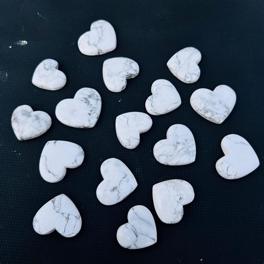 Natural Howlite Heart Gemstone • White Marble Pattern Crystal Heart for Jewelry Making, Calming Energy, Craft Projects & Gift Collection • - Etsy