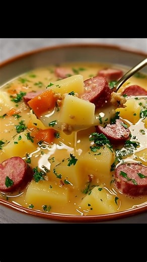 11K views · 37 reactions | When the weather gets chilly, this kielbasa potato soup brings me right back to family dinners where laughter was the secret ingredient. Trust me, you won't want to miss out on this cozy bowl of goodness! Recipe’s waiting for you in the comment  | Recipes & Cooking Guide | Facebook