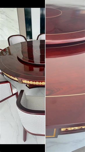 តុបាយមូលឈើធ្នុងម៉ូតLuxury inlayជាមួយស្ពាន់ ដែលបង្កើននូវសោភ័ណភាព បន្ទប់ផ្ទះបាយរបស់លោកអ្នក មាននៅក្នុងshowroom យើងហើយ Tel:017777152 / 077268866 Luxury Round dining table “Inlay” 🇰🇭 #sbhfurniture #Cambodia #virals #phnompenh #ផលិតផលក្នុងស្រុក #luxury #diningtable #furniture | SBH Furniture