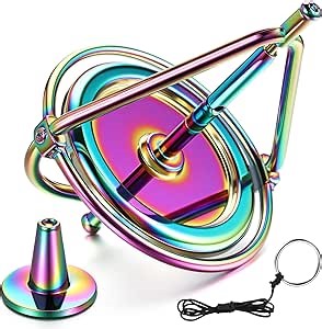 Zomiboo Gyroscope Toys Metal Anti Gravity Gyroscope Rotating Desk Flying Motion Balance Physics Toy Girls Boys Colorful Gift Anti Gravity Spinning Top Balance Toy Educational Gift