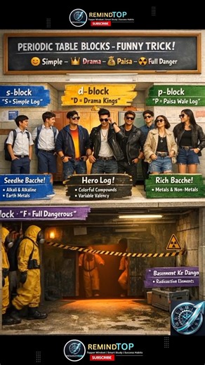 Periodic Table Funny Trick 😂 | S, P, D, F Block Easy Explanation 🥰 #shorts #study