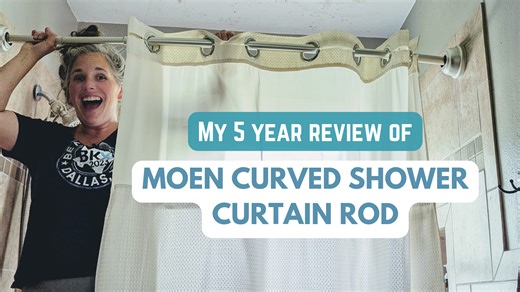 Watch My 5 year review of Moen Curved Shower Curtain Rod on Amazon Live