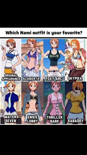 Pre-timeskip Nami outfits just hit different. 🔥