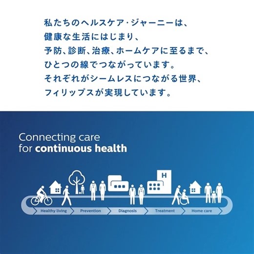 106K views · 69 reactions | 私たちのヘルスケア・ジャーニーは、健康な⽣活にはじまり 予防、診断、治療、ホームケアに⾄るまで、⼀つの線でつながっています。 それぞれがシームレスにつながる世界、フィリップスが実現しています。 #フィリップス #Philips #ヘルステック #ヘルステックカンパニー | Philips Japan | Facebook