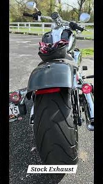 2026 Harley-Davidson Breakout with Tab Performance Exhaust with 2.25" louvered baffles vs Stock