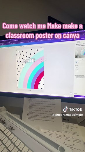 Making motivational posters for the classroom is super easy on @Canva #teacherhacks #canvaforteachers #teachertechtips #canvatips #classroomdecor