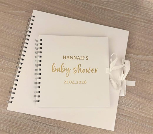 Personalised Baby Shower Guest Book | Baby Shower Memory Book | Advice & Wishes for Baby | Custom Name Shower Book | Keepsake Gift - Etsy