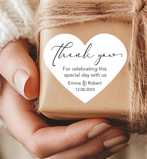 Custom Printed Bridal Shower Favor Stickers, Heart Shape Wedding Guest Welcome Bag Wedding Personalized Favor Tags Wedding Thank You - Etsy