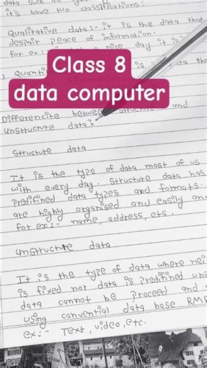 class 8| CBSE| computer structure unstructured| data2026