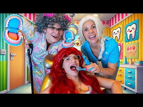 Princess Poppy Goes to Elsa the Dentist - Brushing Your Teeth For Kids!