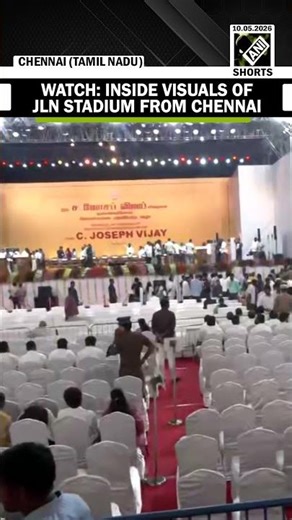 Watch: Inside visuals of Jawaharlal Nehru stadium where TVK Chief Vijay is set to take oath