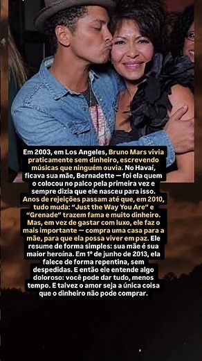 História emocionante de Bruno Mars e sua mãe