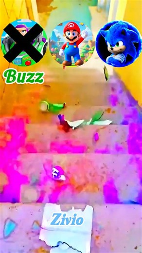 Buzz 🚀 vs Super Mario 🍄 vs Sonic ⚡ | WHO WINS?! 😱🔥 #Shorts #buzz #supermario #sonic
