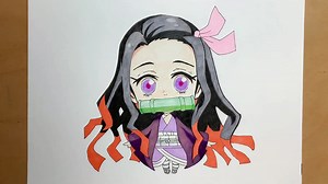 Draw a chibi version of Nezuko Kamado from Demon Slayer I draw anime. https://www.youtube.com/channel/UCgMb9c_EPziq3hg0WH8p35A WELCOME TO SUBSCRIBE MY YOUTUBE CHANNEL | mcpainted