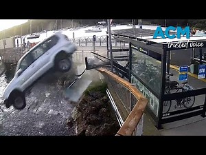 Shock moment driver ploughs through Auckland ferry terminal