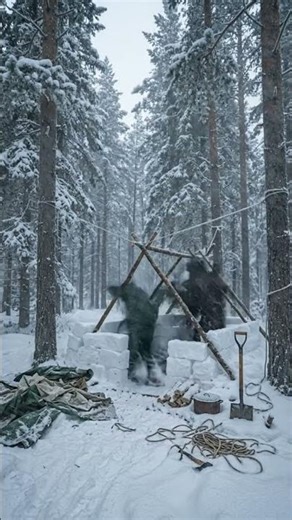 Inside a Snow Survival Shelter Transformation – From Broken Tent to Blizzard Proof Winter Build