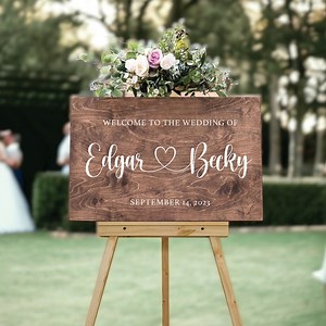 Wedding Welcome Sign Personalized, Wood Wedding Sign, Personalized Wood Wedding Sign, Wood Welcome Sign, Wedding Entrance Sign (VM-LDO320) - Etsy