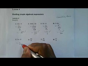 Algebraic expressions Lesson 4 (12x ÷ 3 )