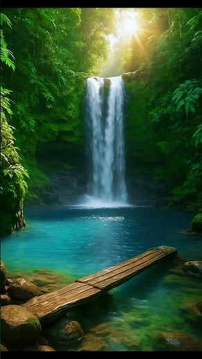 4K Relaxing Waterfall Sounds | Peaceful Nature Scenery | Calming Forest Stream Video #nature #shorts