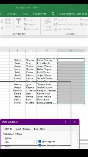 Create Data Validation in #excel #shorts #shortsvideo #viralshort