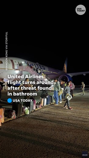 1.5M views · 4.1K reactions | A United Airlines flight from Honolulu to Los Angeles turned around after a threatening message was written on a bathroom mirror. It was the second threat found on an airplane in one day. | USA TODAY | Facebook