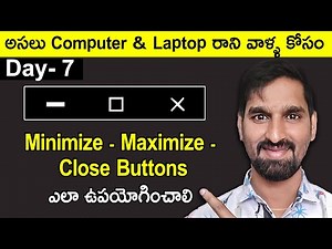 Computer Training Course 2025 Telugu | Class 7 | How to Use Minimize, Maximize & Close Buttons
