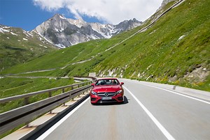 mercedes-benz E-class cabriolet driven through switzerland, france and italy