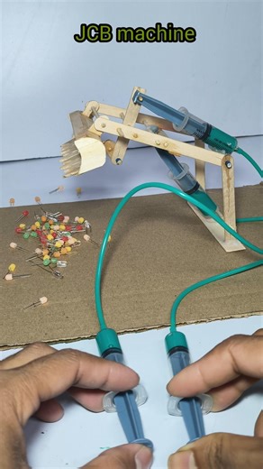 Diy JCB machine #project #experimnent #youtubeshort