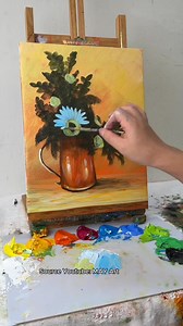 44K views · 663 reactions | How to Paint a Daisy Bouquet in a Rustic Mug | Acrylic Painting Tutorial for Beginners *Source Youtube: MAY Art | MAY Art. | Facebook