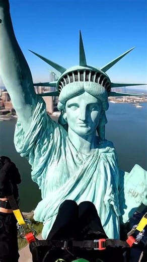Touching the Torch! 🗽 Statue of Liberty Skydive POV