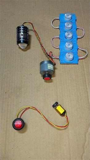 Powering A Bike Fog Light and 5 LED Light With a Mini Dynamo Motor #dcmotor #tech #shorts