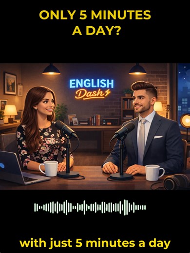 Can you improve your English in just 5 minutes a day? Even 5minutes a day can improve your listening, pronunciation, and speaking. Start today and build the habit! Subscribe for daily English tips. Watch the full lesson on the English Dash channel. @EnglishDashLAB #englishlearning #englishpractice #speakenglish #englishtips #englishshorts #english #learnenglishdaily