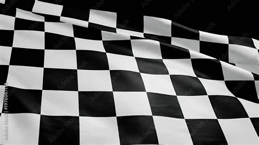 Racing Flag Waving in the Wind A Symbol of Victory and Speed.