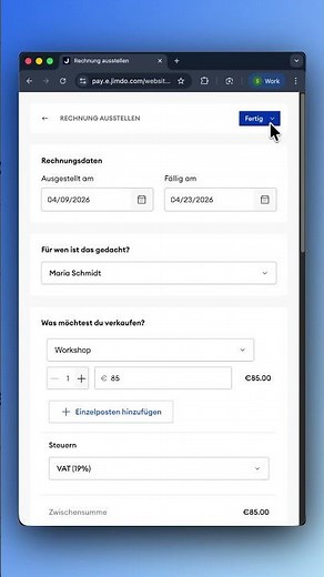 New at Jimdo: Create invoices and send payment links