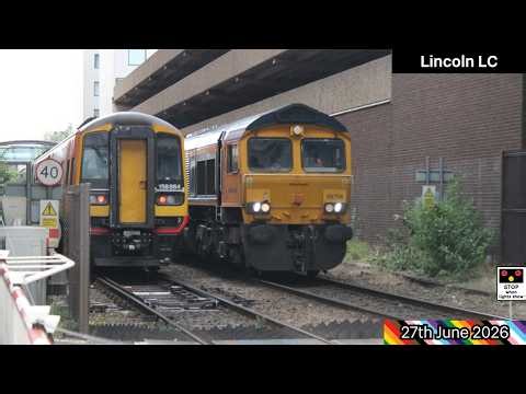 *Double Pass & 3x Light Class 66* Lincoln High Street Level Crossing (27/06/2026)