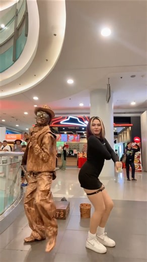 She Turned a Statue into a Dance Partner ✨🗿💃