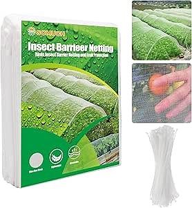 Netting for Garden Protection-10x33Ft Garden Netting Mesh Plant Covers with Cable Ties(100PCS) Garden Mesh Netting for Vegetable Plants Fruits Flowers Garden Net Barrier Screen Net Cover