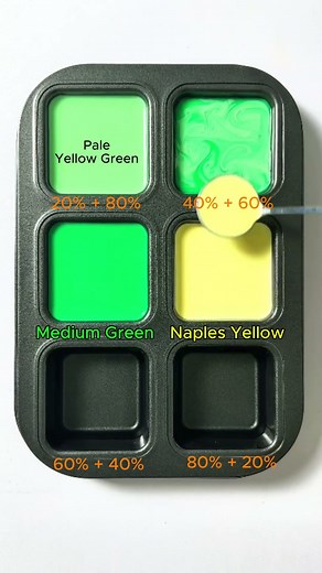 Color Guessing Challenge: Medium Green + Naples Yellow #asmr #mix #colormixing #mixing #colors