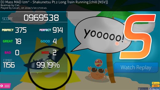 o!m4k 皿，列车，灼热君——灼熱Pt.2 long train running[NSV] 99.19%