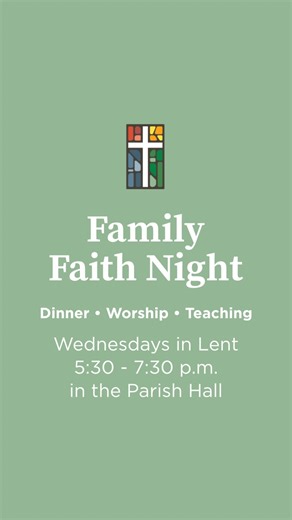 Spend the Lenten season with your church family! Join us for Family Faith Night as we explore the seven different types of prayer found in the Book of Common Prayer and learn how they can shape our daily lives. We’ll gather on Wednesdays during Lent, February 25 through March 25, from 5:30 to 7:30 p.m. The main entrée is provided, and we invite you to bring a side or dessert to share. (Menu details in Church Center) This program is open to all St. John’s members and guests. Having children is no