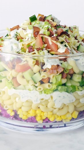 This layered pasta salad recipe will add colour to a festive Christmas feast. For the recipe, hit the link in our Instagram bio or Google “Taste Layered Christmas pasta salad”⁠ Recipe by Claire Brookman & Kim Coverdale #christmas #salad #easyrecipes #festiveseason #christmastable | Taste.com.au