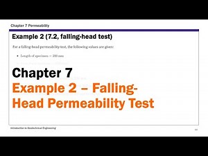 Chapter 7 Permeability - Example 2: Falling-head permeability test